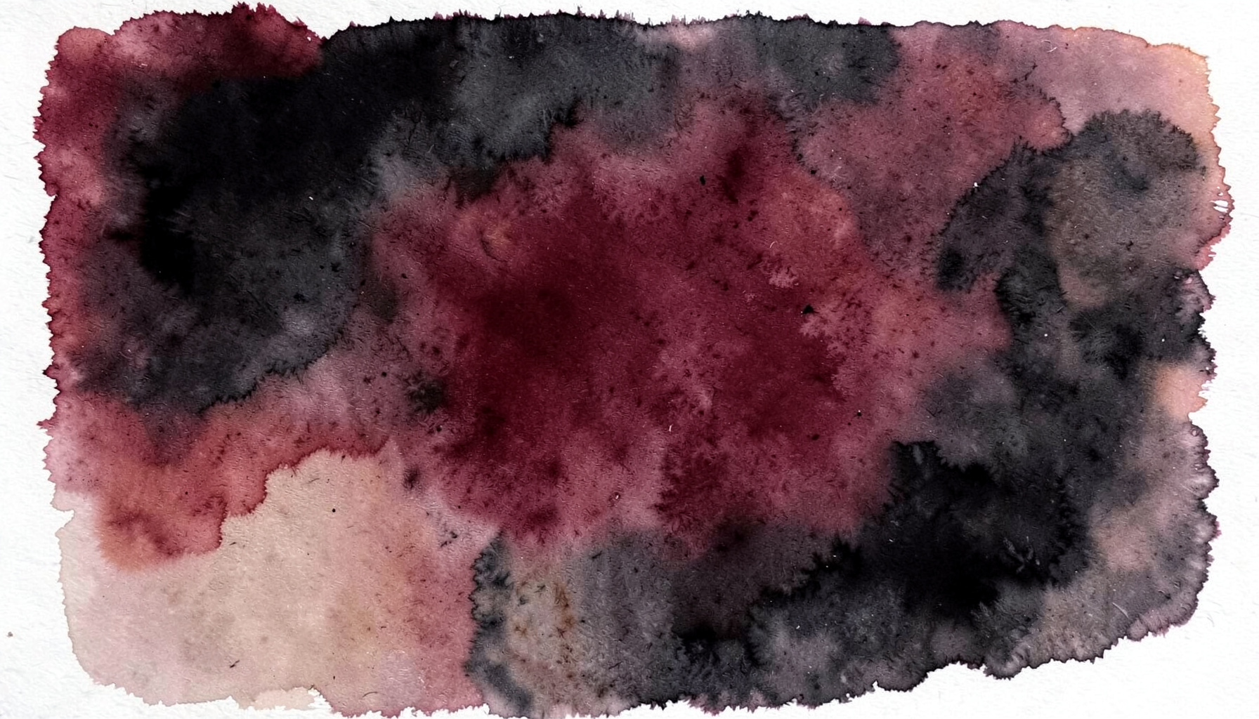 A soft watercolour wash of deep crimson and charcoal black bleeding into muted flesh tones, suggesting the charged atmosphere of a dim back room